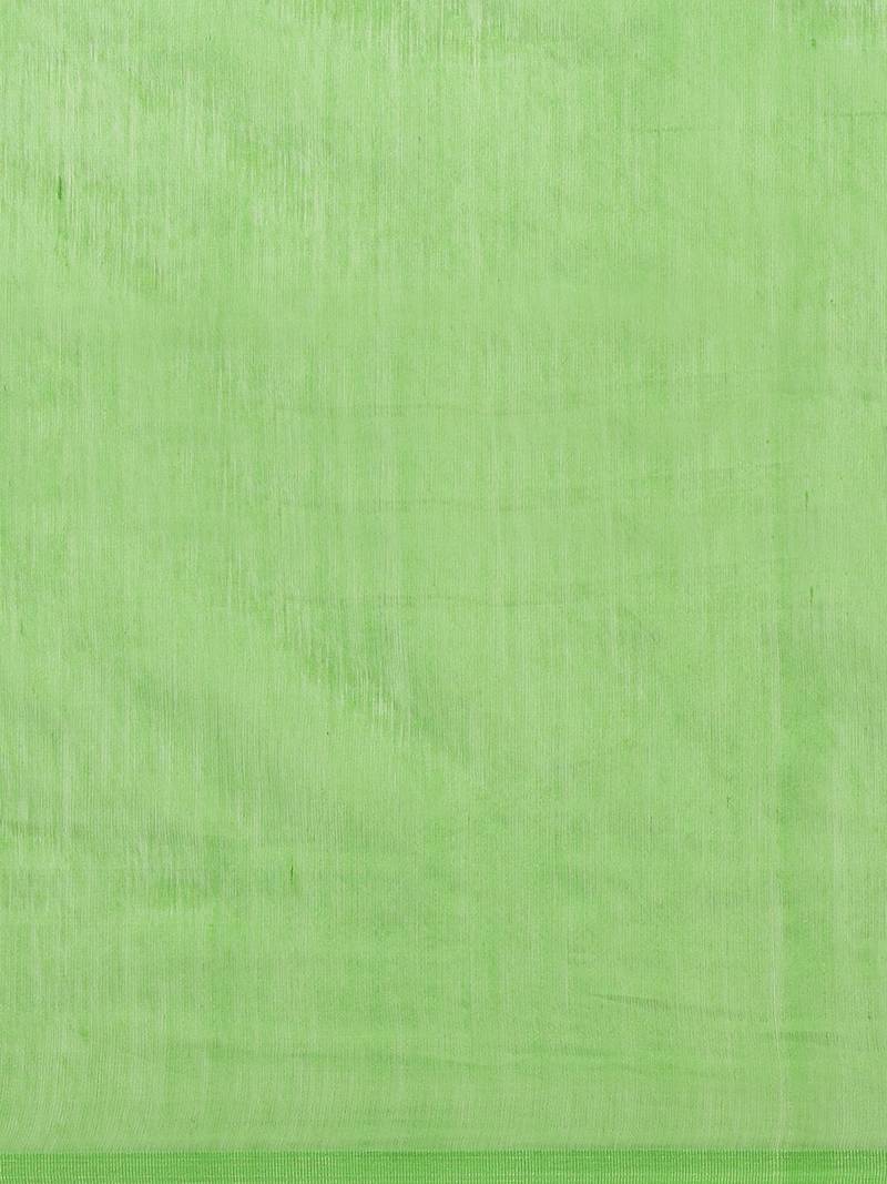 Green Embroidered Bengal Handloom Taant Saree