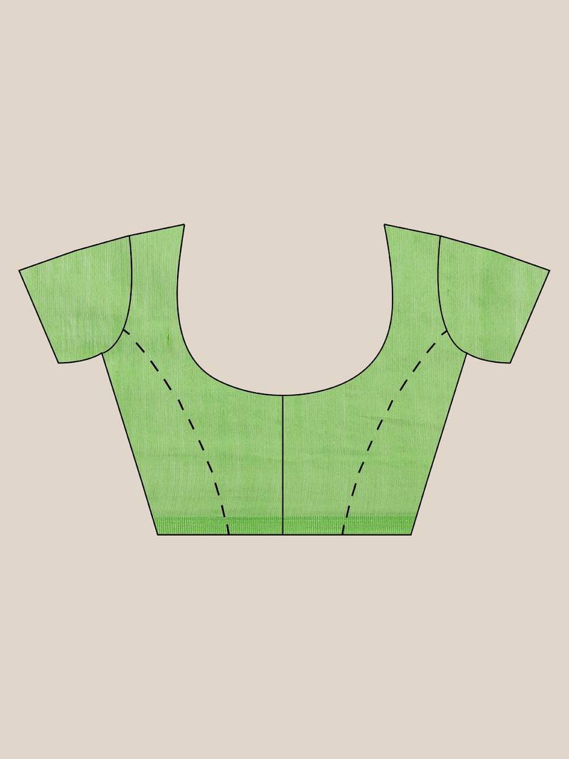 Green Embroidered Bengal Handloom Taant Saree