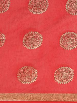 Red & Golden Bengal Handloom Zari Woven Design Taant Saree 5