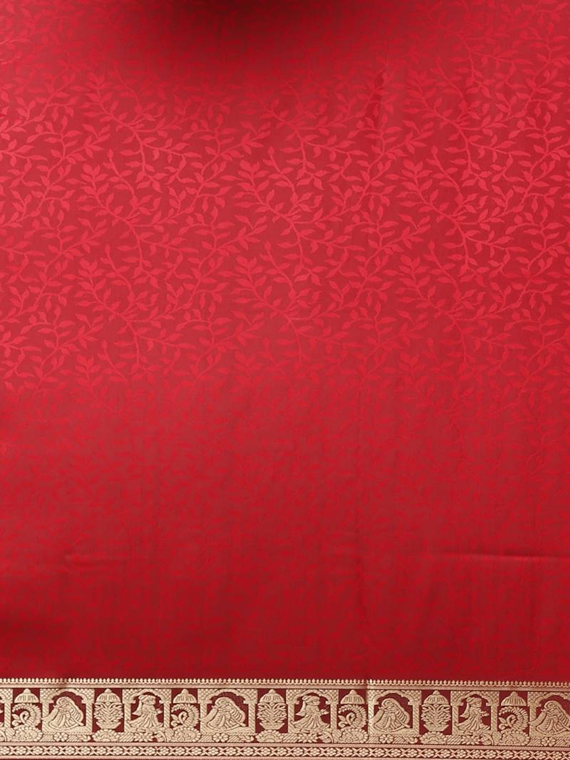 Red & Golden Woven Design Taant Saree