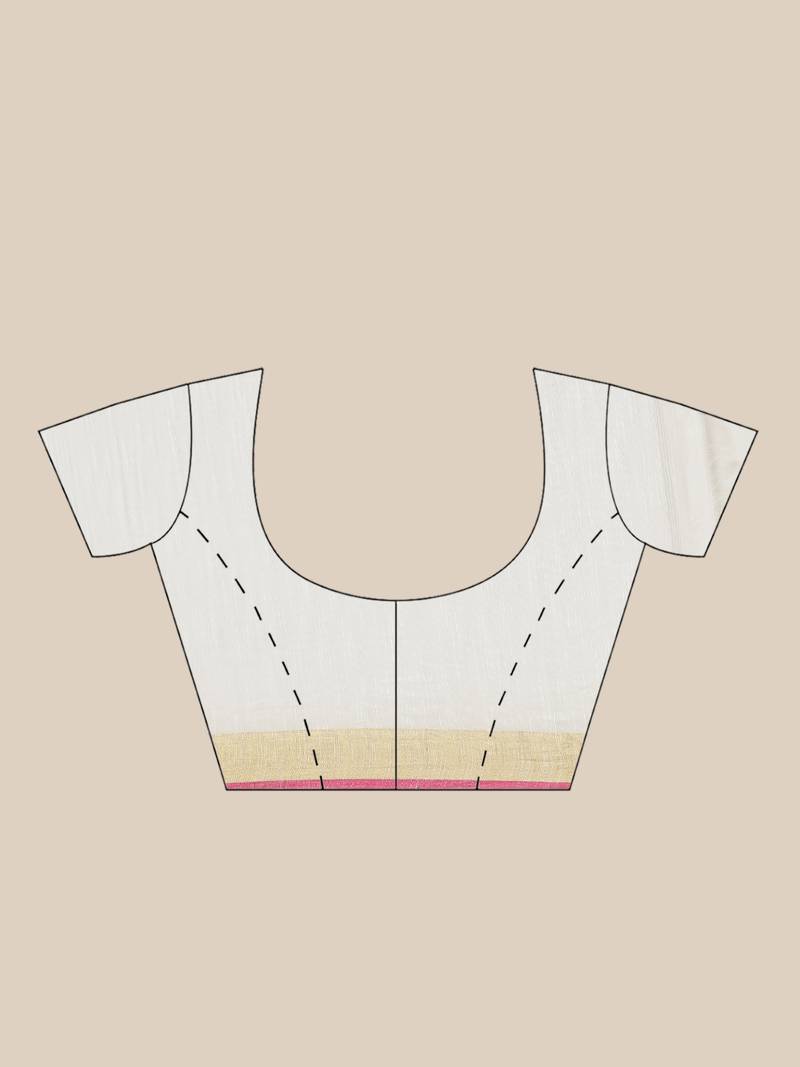 White Pure Silk Woven Design Jamdani Handloom Saree Without Blouse