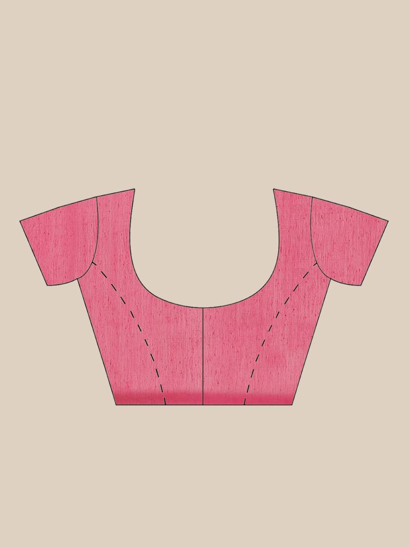 Green & Pink Bengal Handloom Kathiabari Embroidered Saree