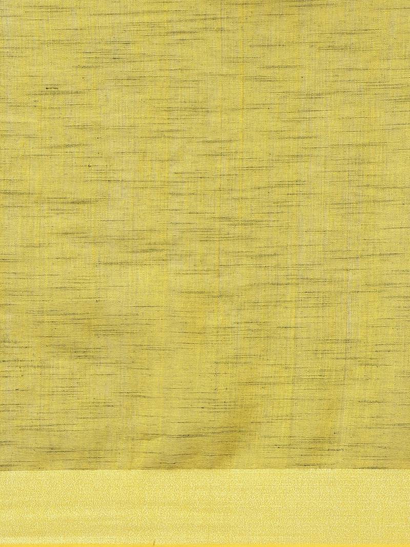 Navy Blue & Yellow Handloom Woven Design Saree