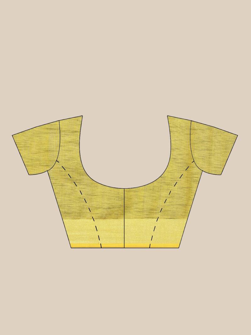 Navy Blue & Yellow Handloom Woven Design Saree