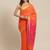 Orange & Pink Zari Ethnic Motifs Woven Design Handloom Saree