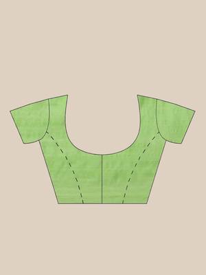 Green & Pink Embroidered Handloom Saree 6