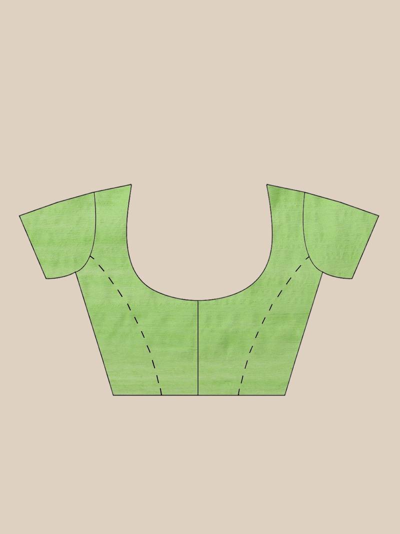 Green & Pink Embroidered Handloom Saree