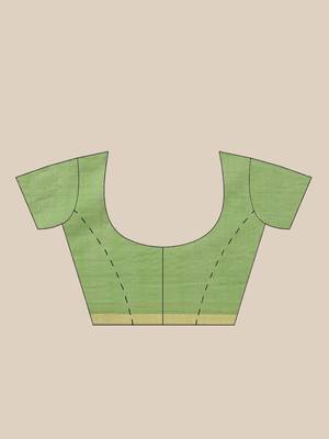 Green & Pink Embroidered Bengal Handloom Saree 6