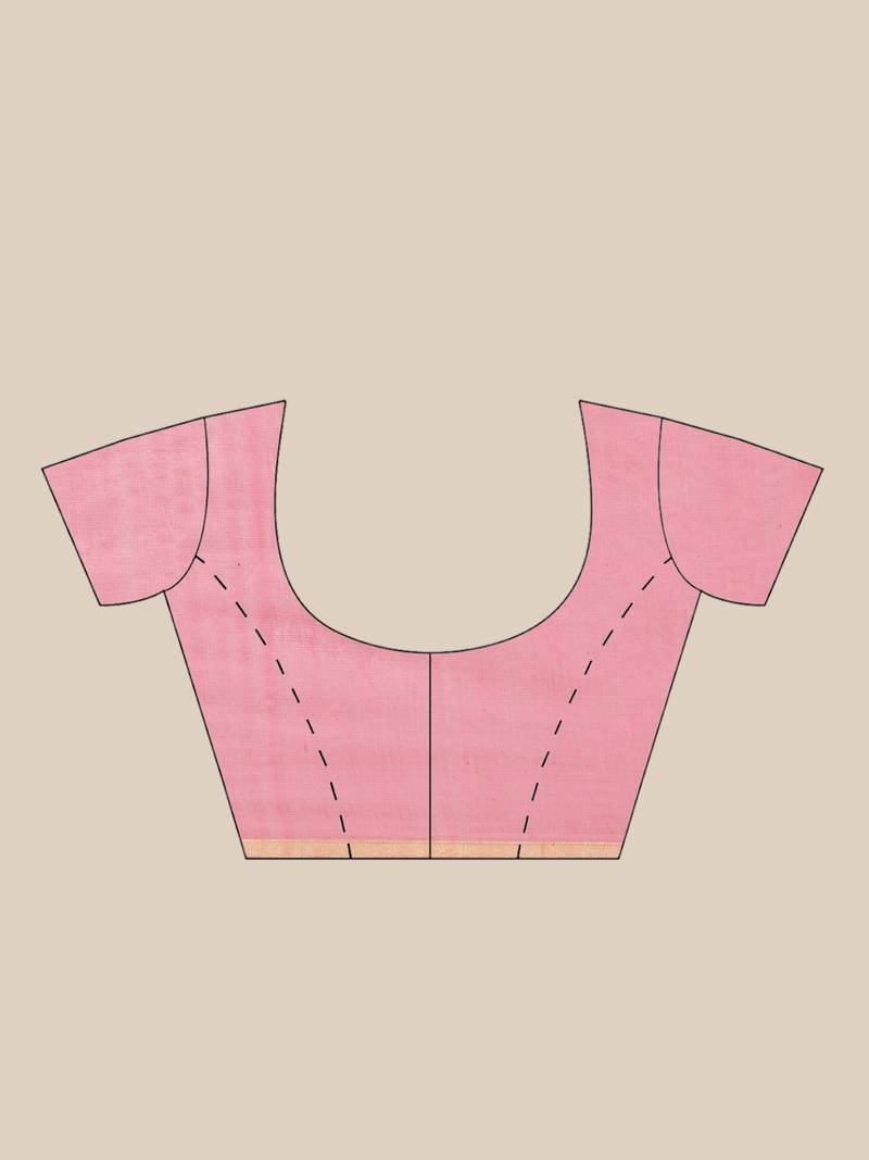 Pink & Green Bengal Handloom Embroidered Saree