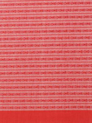 Charcoal Grey & Red Woven Design Bengal Handloom Saree 5