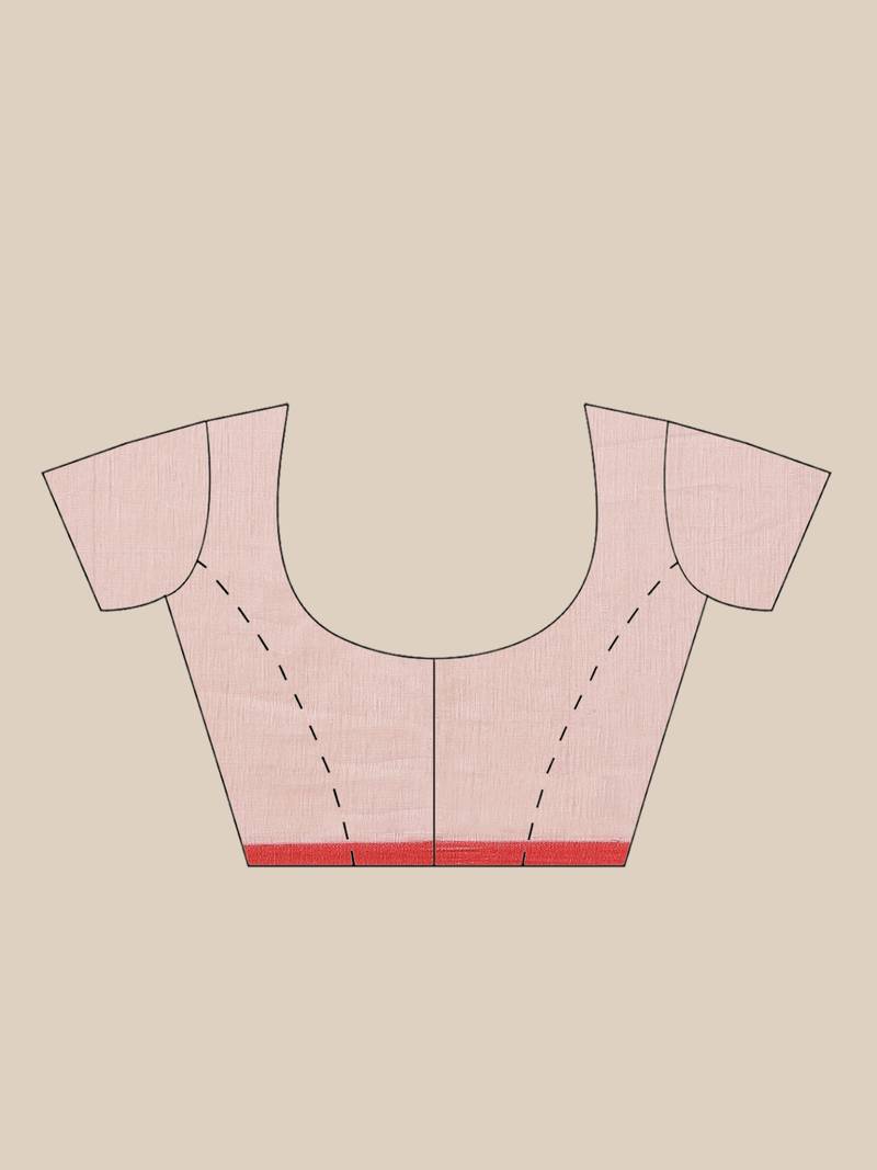 Red & Pink Woven Design Half & Half Handloom Jamdani Saree Without Blouse