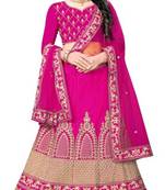 Pink Embroidered Attractive Party Wear Malay satin Material With Cancan  Lehenga Choli 
