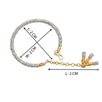 Designer Silver Bracelet Kada  Bhabhi Rakhi  With Roli  Chawal And Raksha Bandhan Greeting Card 3