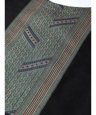 Indo Era Black Solid Straight Kurta Palazzo with Dupatta Set 4