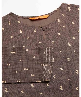 Indo Era Brown Solid Straight Kurta with Palazzo Sets 6