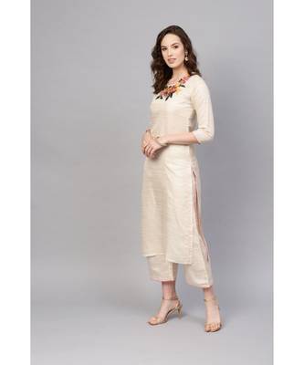 Indo Era Embroidered Straight Palazzo Kameez Dupatta Set 2
