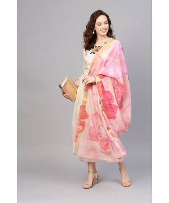 Indo Era Embroidered Straight Palazzo Kameez Dupatta Set 3
