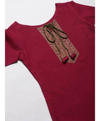Indo Era Magenta Solid Straight Kurta with Palazzo Sets 4