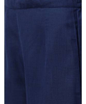 Indo Era Navy Blue Solid Straight Kurta Palazzo with Dupatta Set 5