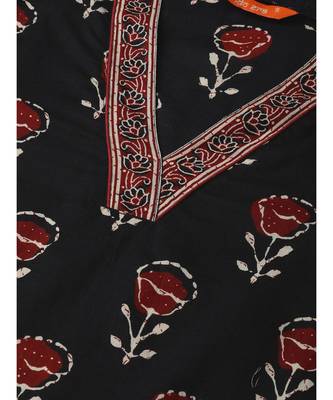 Indo Era Black Floral Printed Straight Kurta with Palazzo Set 4