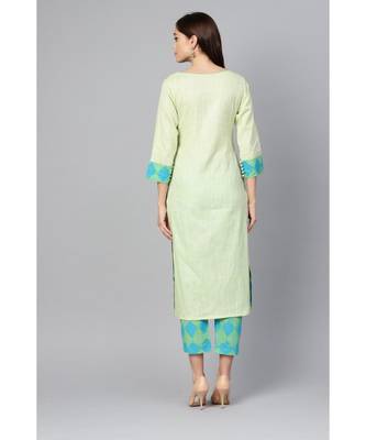 Indo Era Green Embroidered Straight Kurta Sets 2
