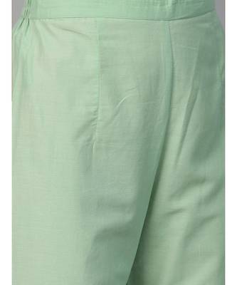 Indo Era Sea Green Foil Floral Printed Straight Kurta Palazzo with Dupatta Set 5