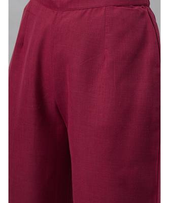 Indo Era Pink Solid Straight Kurta Palazzo with Dupatta Sets 6