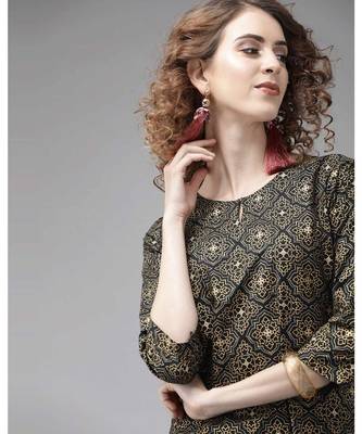 Indo Era Foil Printed Straight Kurta with Palazzo Dupatta Set 4
