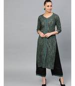 Indo Era Printed Straight Kurta with Palazzo Set
