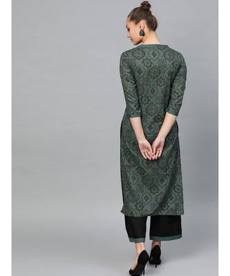 Indo Era Printed Straight Kurta with Palazzo Set 2