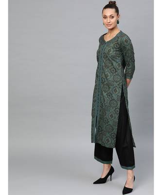 Indo Era Printed Straight Kurta with Palazzo Set 3