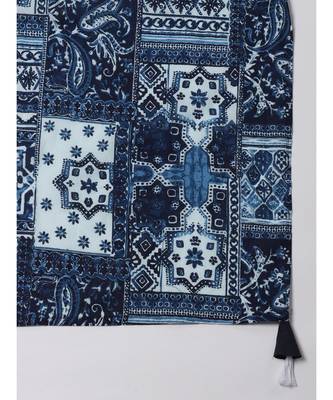 Indo Era Navy Blue Solid Straight Kurta with Palazzo Dupatta Set 5