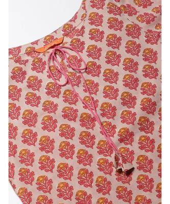 Indo Era Pink Floral Printed Straight Kurta Palazzo with Dupatta Set 4