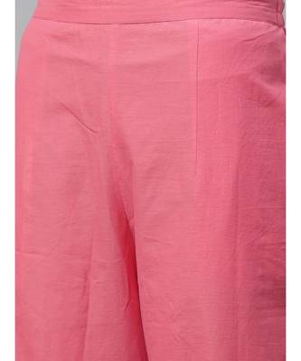 Indo Era Pink Floral Printed Straight Kurta Palazzo with Dupatta Set 6