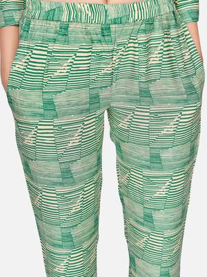 Vbuyz Women's Printed Straight Rayon Aqua Kurta With Pant 6