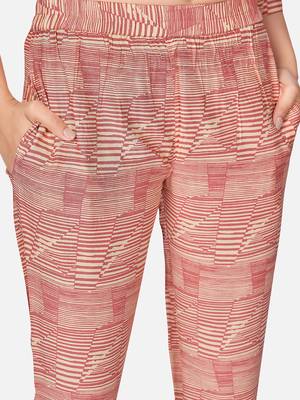Vbuyz Women's Printed Straight Rayon Pink Kurta With Pant 6