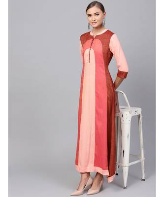 Indo Era Multi Colourblocked A-line Kurta 5
