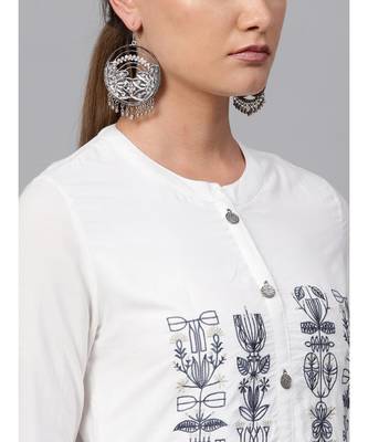 Indo Era White embroidered Straight Kurta 6