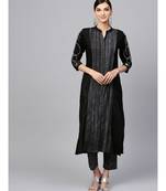 Indo Era black south cotton Saga Straight Kurta