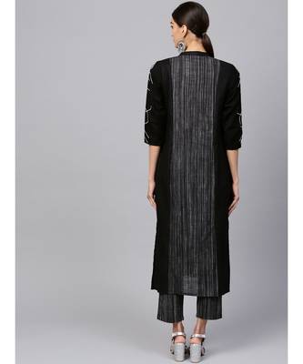 Indo Era black south cotton Saga Straight Kurta 2
