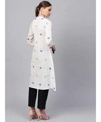Indo Era cream south cotton Saga High-Low Kurta 2