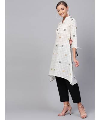 Indo Era cream south cotton Saga High-Low Kurta 3