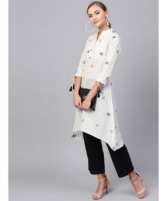 Indo Era cream south cotton Saga High-Low Kurta 5