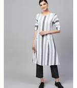Indo Era off white South cotton Saga Flared Kurta