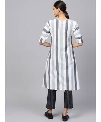 Indo Era off white South cotton Saga Flared Kurta 2