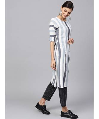 Indo Era off white South cotton Saga Flared Kurta 3