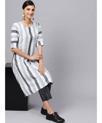 Indo Era off white South cotton Saga Flared Kurta 5