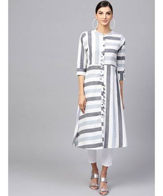 Indo Era Off white South cotton Saga A-Line Kurta 1