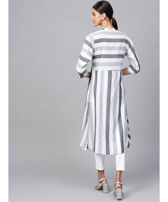 Indo Era Off white South cotton Saga A-Line Kurta 2