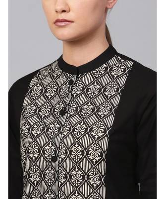 Indo Era Black printed Straight Kurta 6